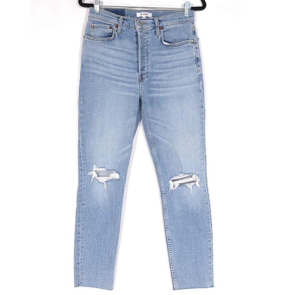 NWT‎ RE/DONE Women's Jeans Size 28 Button Fly 90's High Rise Ankle Crop Light
